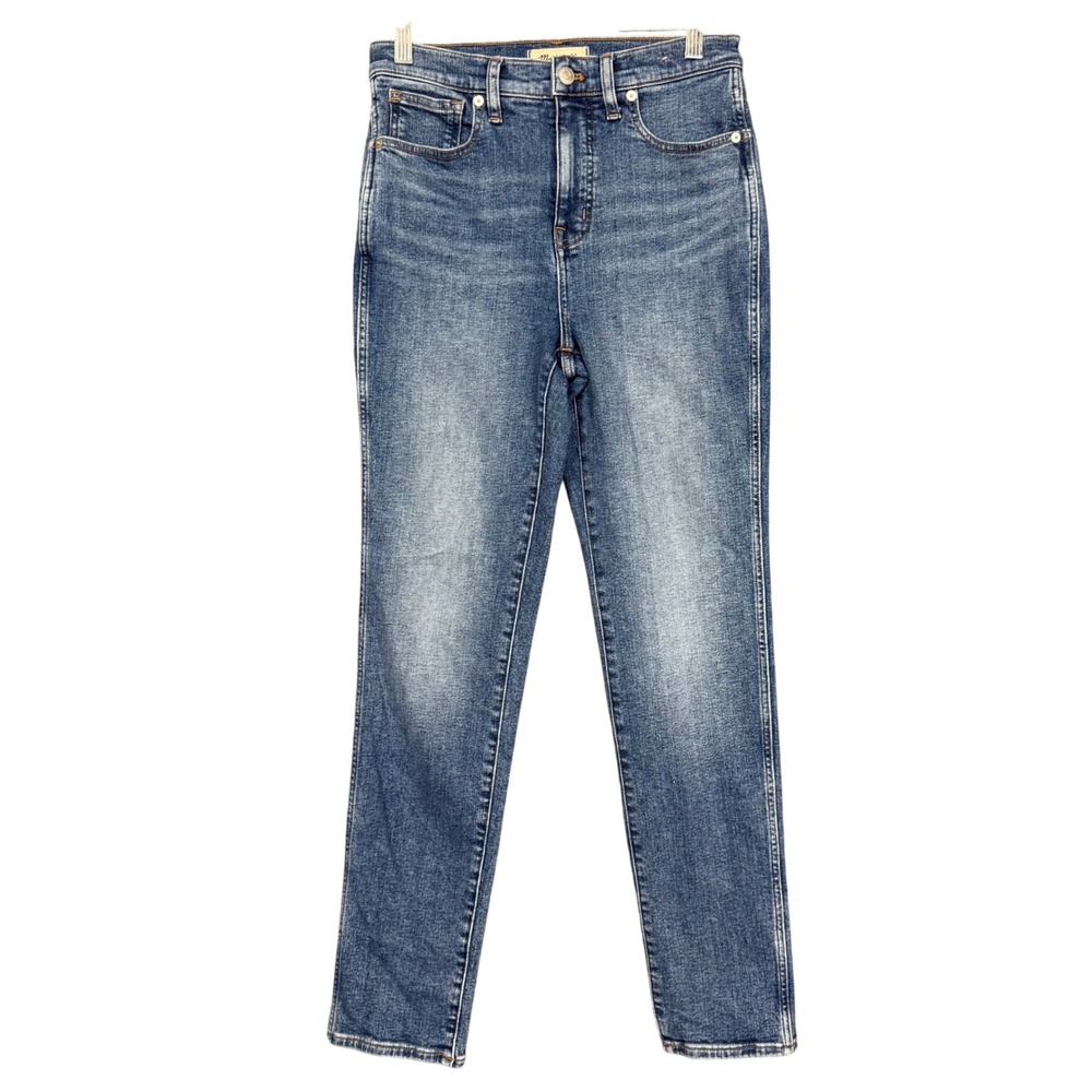 Madewell Stovepipe Jeans Womens 27 Blue High Rise Straight Cotton Stretch Denim